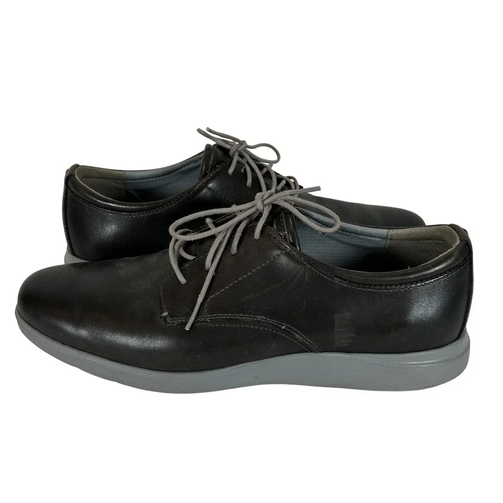 Cole Haan Grand.OS Mens 13M Black Leather Oxford Dress Shoes C28730 Grey Sole